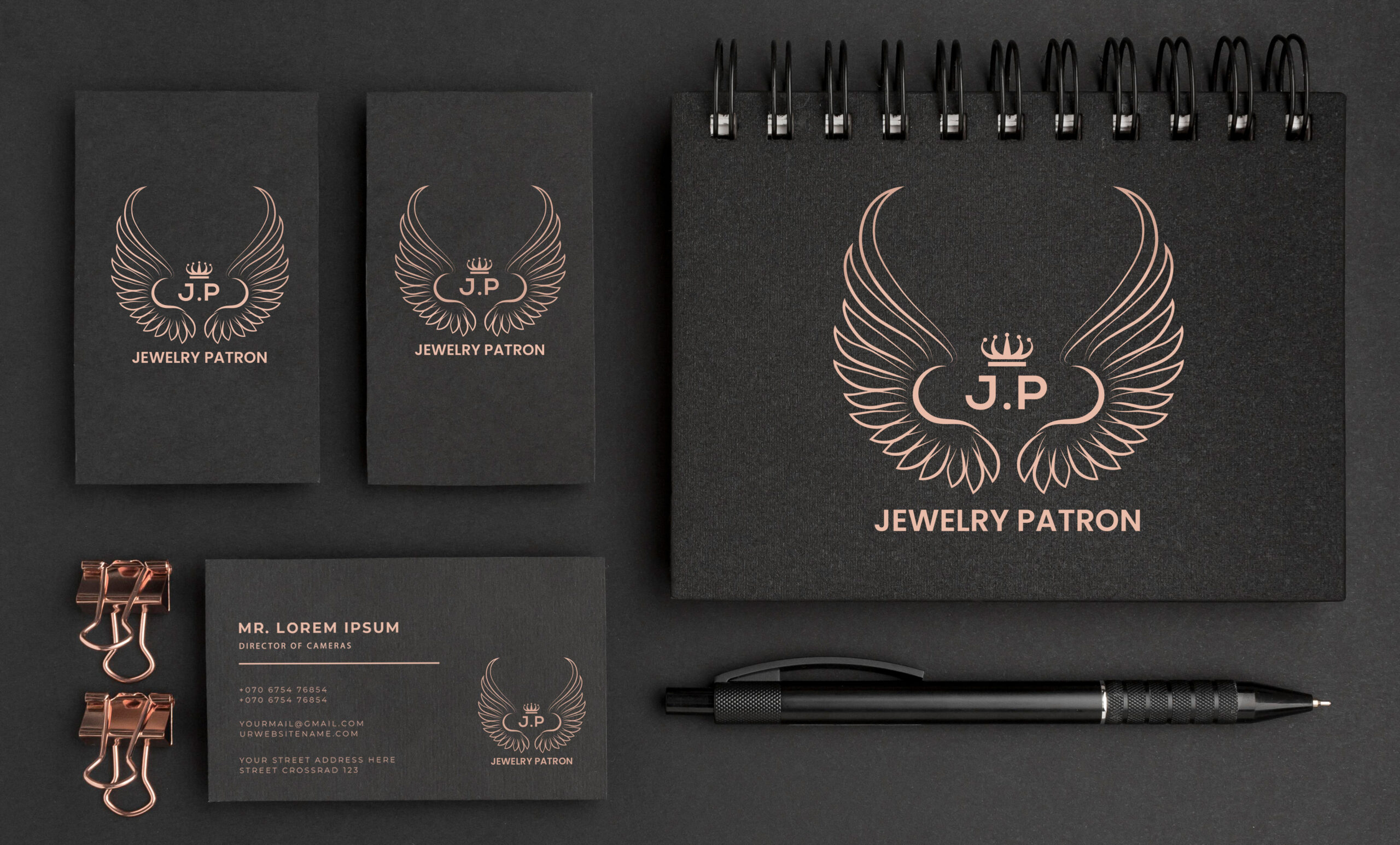 corporate business logo and brand identity with a full branding kit, logo